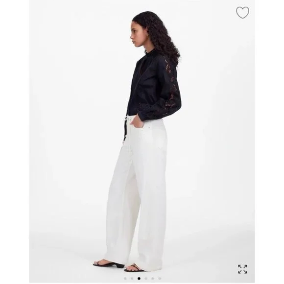 Madewell Low-Slung Baggy Jean: Airy Denim Edition Vintage Canvas Women's Sz 30 - Picture 3 of 16